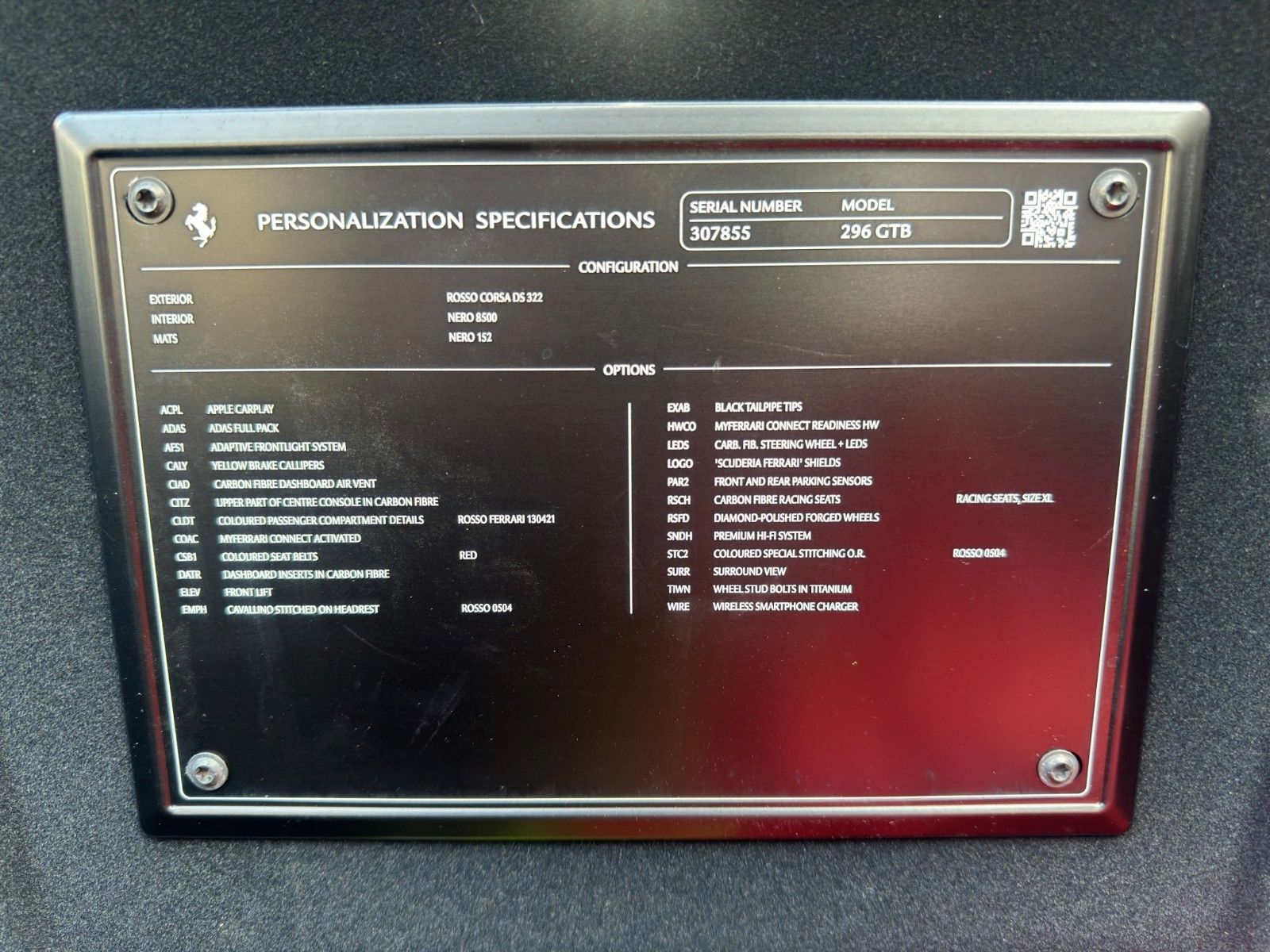 Fahrzeugabbildung Ferrari 296 GTB *Lift* *Racing Sitze*